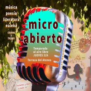 Cartel micro abierto cuadrado 3